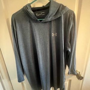 Under Armour Threadborne Lightweight Hooded Shirt, Mens XL, Loose Fit, Heat Gear